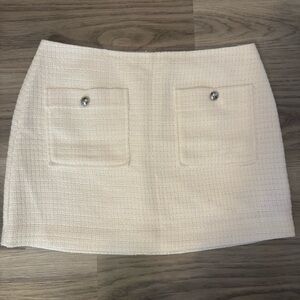 Reformation Women’s Size 10 White Tweed Mini Skirt